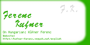 ferenc kufner business card